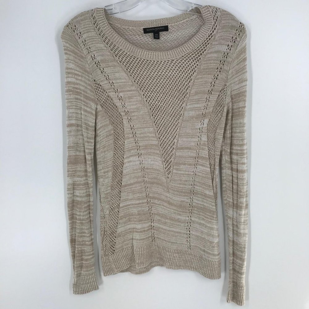 BANANA REPUBLIC MESH LONG‎ SLEEVE SWEATER